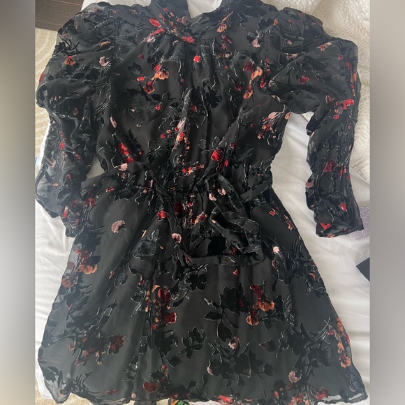 French Connection Guthern Burnout Long Sleeve Minidress - Picture 5 of 5